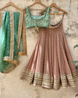 Chestnut Brown and Jade Green Lehenga Set