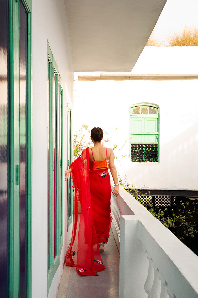 Chidiya Silk Organza Saree