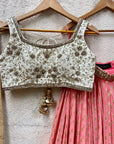 Coral and Ivory Sharmily Lehenga Set