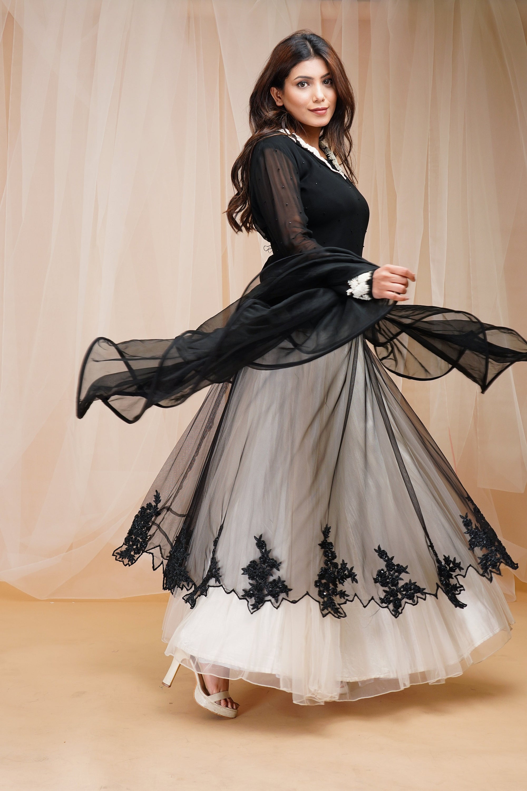 Cotton White Skirt Set