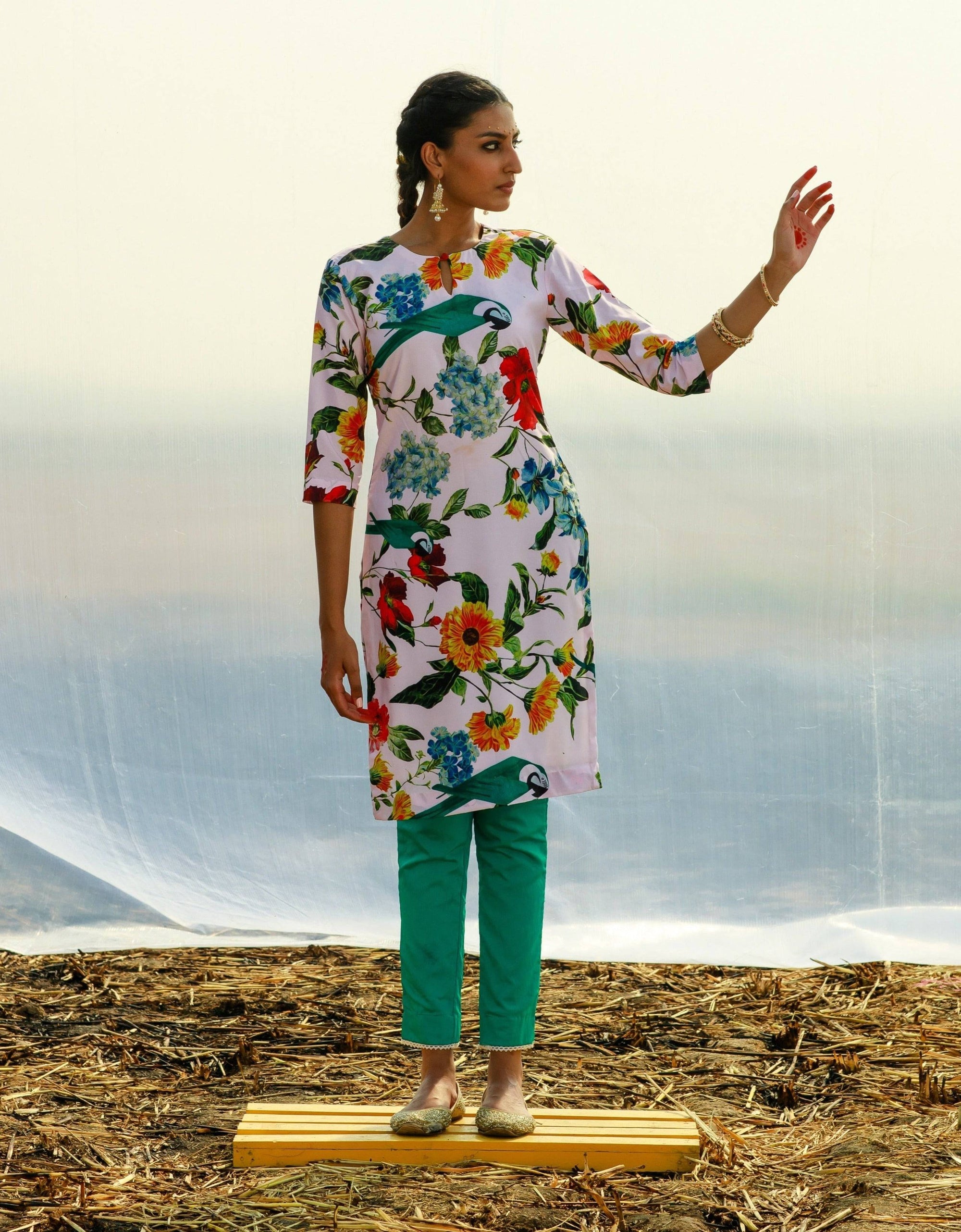 Crepe Tunic with Pants - indian dress for women USA