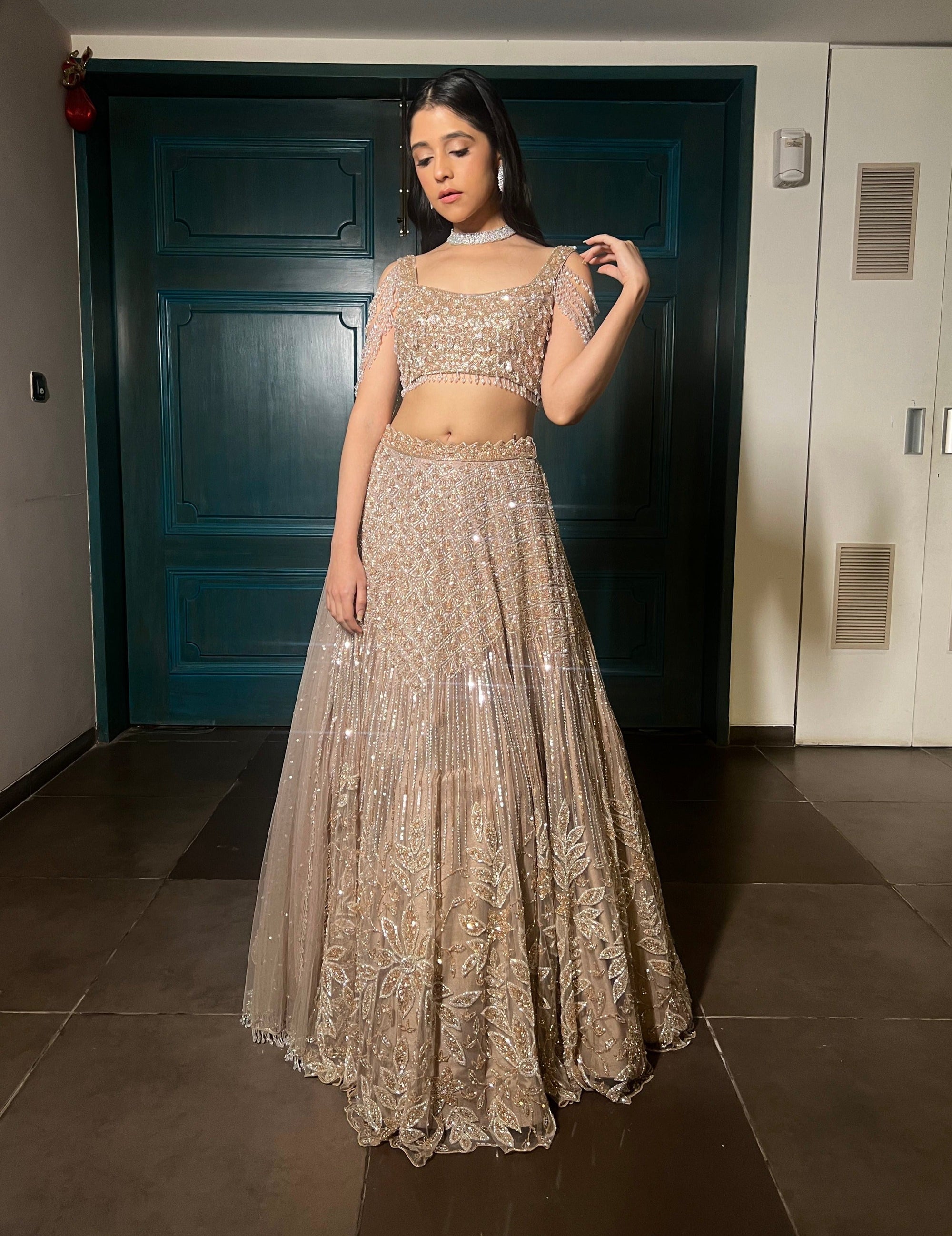 Crystal Gold Lehenga
