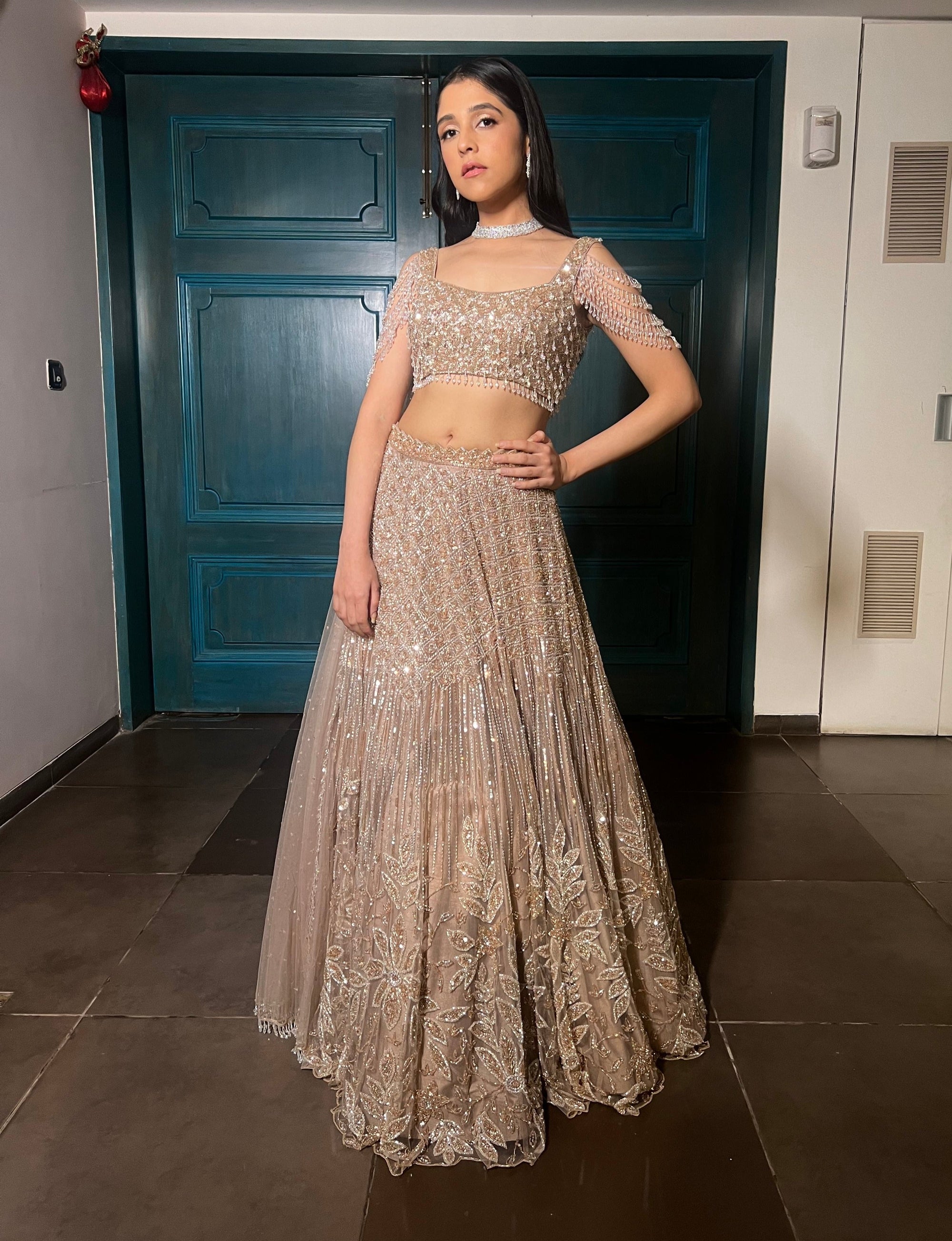 Crystal Gold Lehenga
