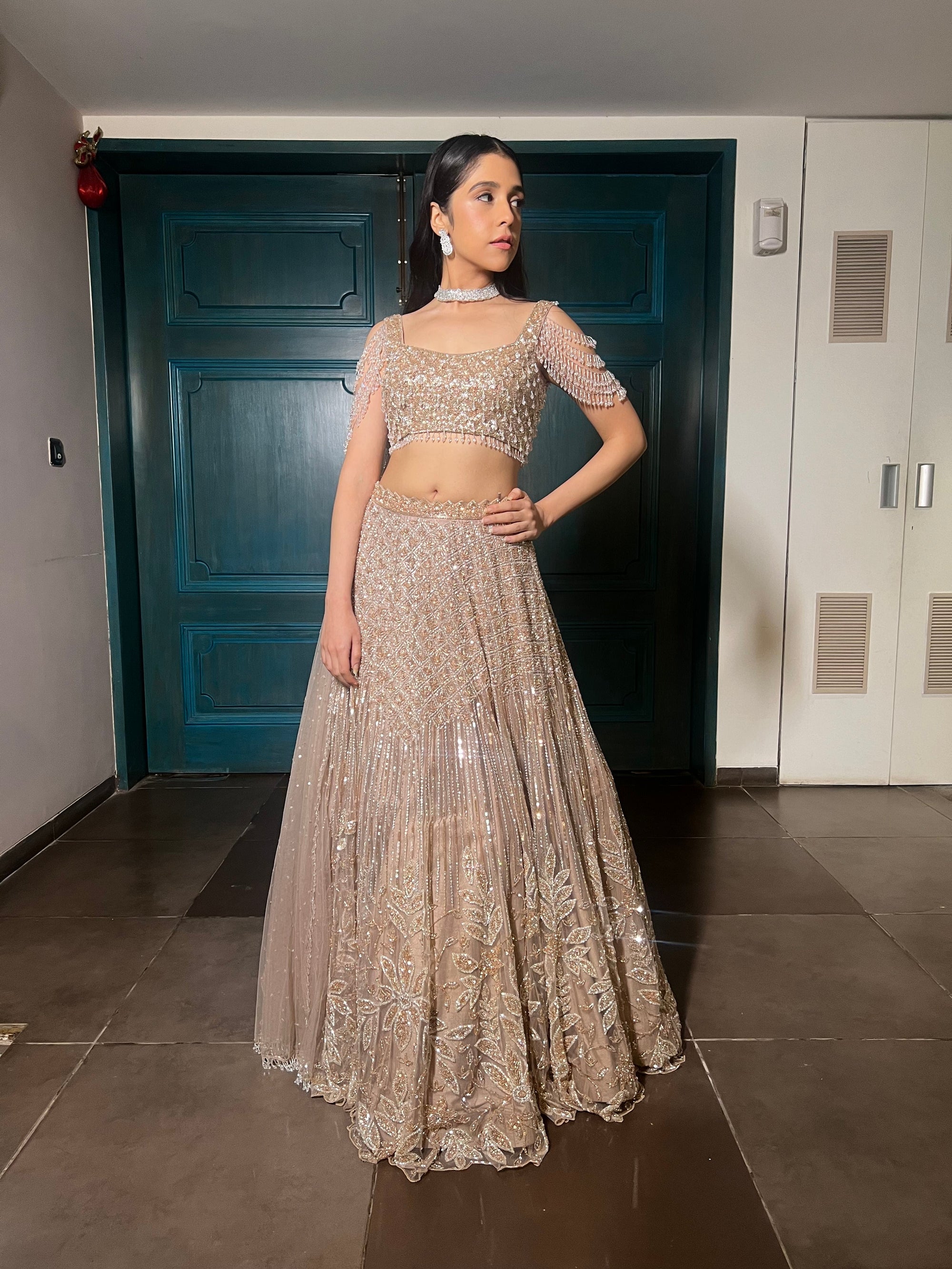 Crystal Gold Lehenga