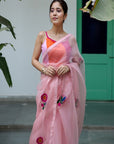 Daisy Blush Pink Organza Saree