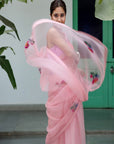 Daisy Blush Pink Organza Saree
