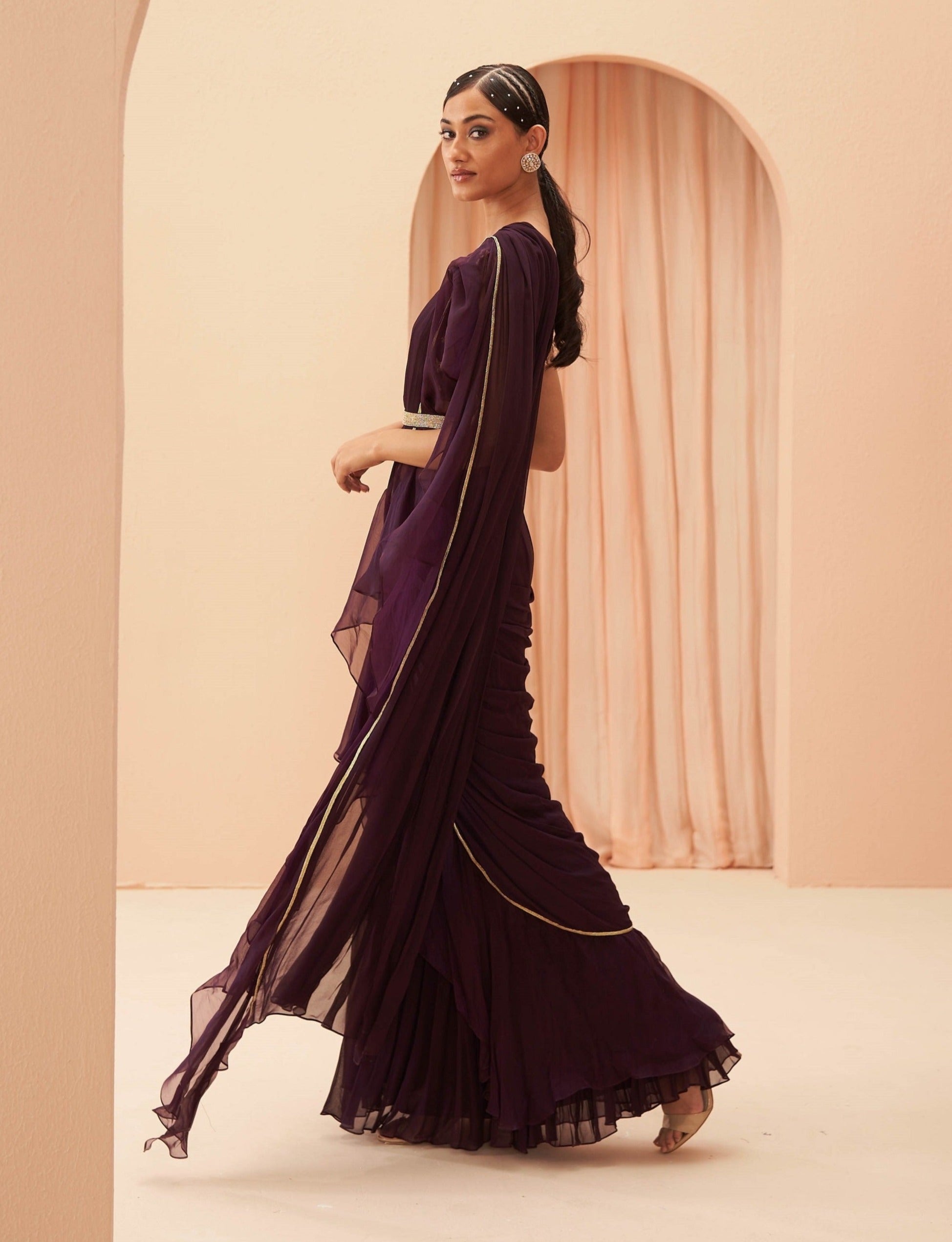 Deep Wine Saree