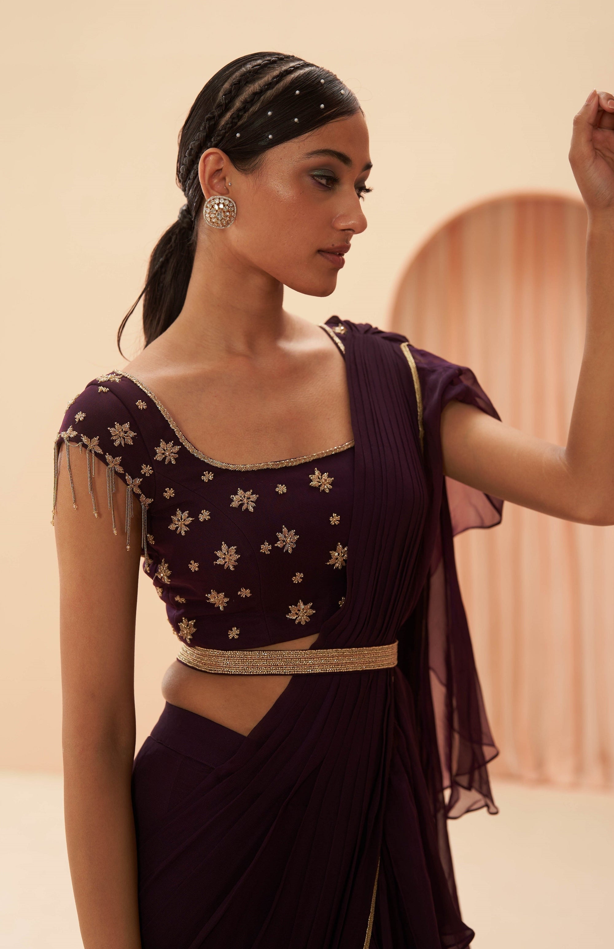 Deep Wine Saree