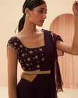 Deep Wine Saree