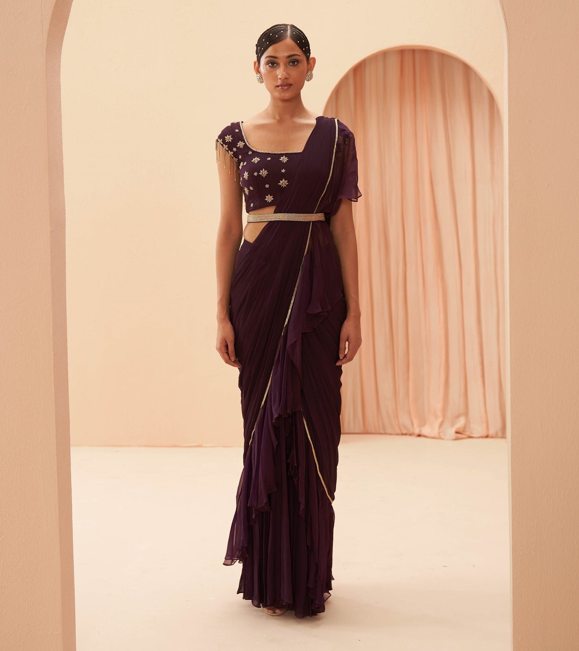 Deep Wine Saree