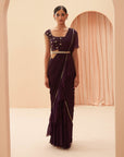Deep Wine Saree
