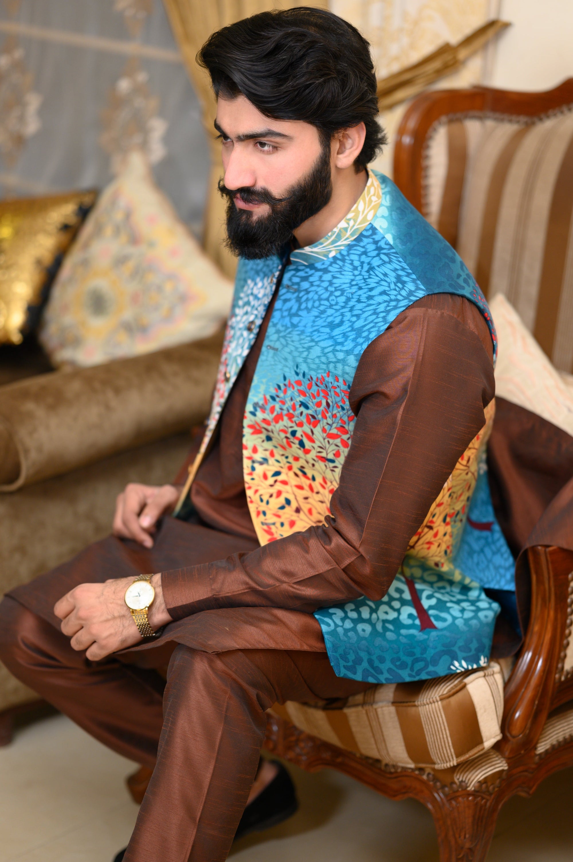 Designer Printed Waistcoat