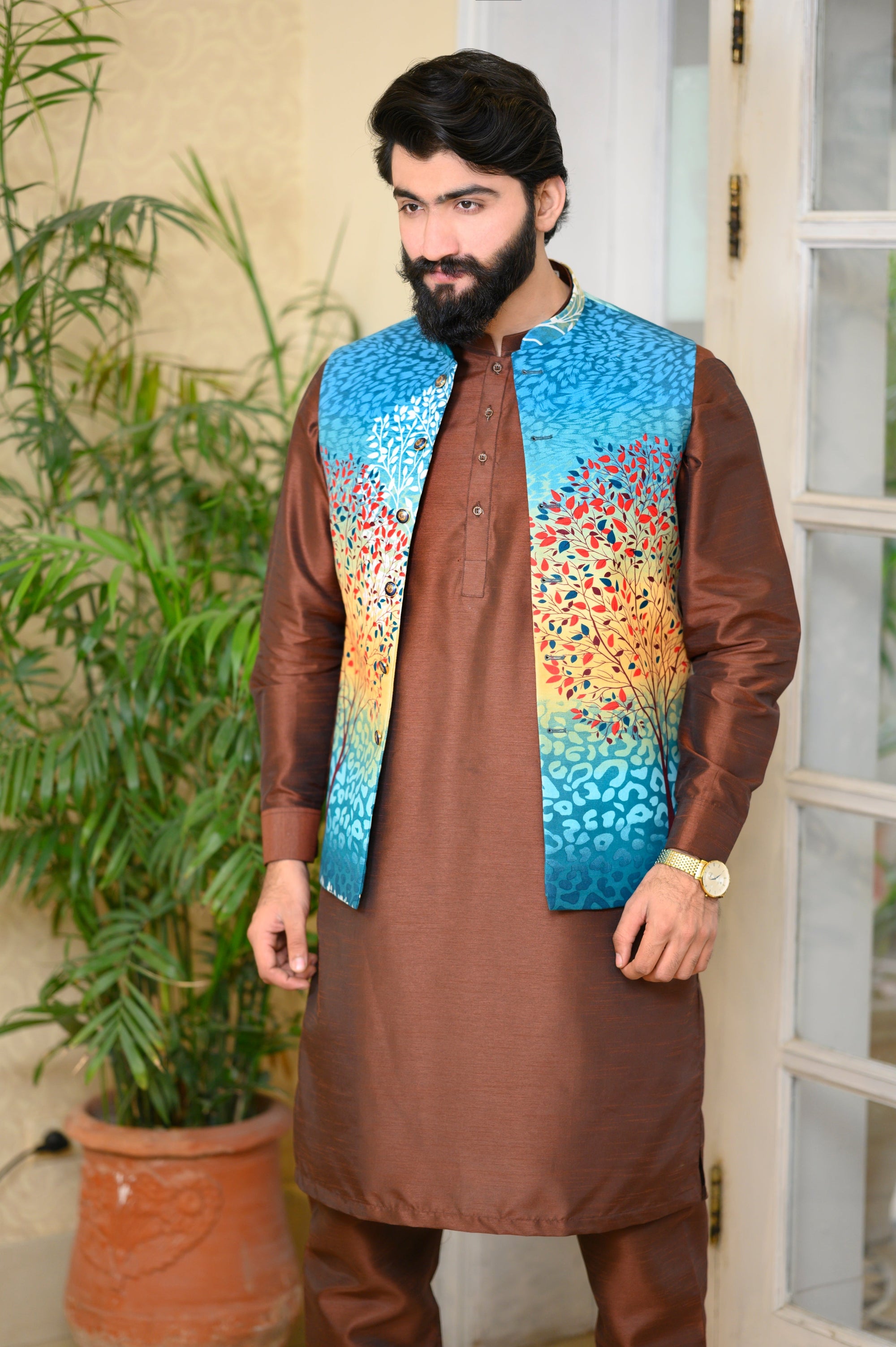 Designer Printed Waistcoat