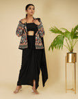 Drape Saree with Blazer and Bustier