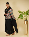 Drape Saree with Blazer and Bustier