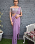 Dream Lilac Drape Saree - traditional indian clothing female