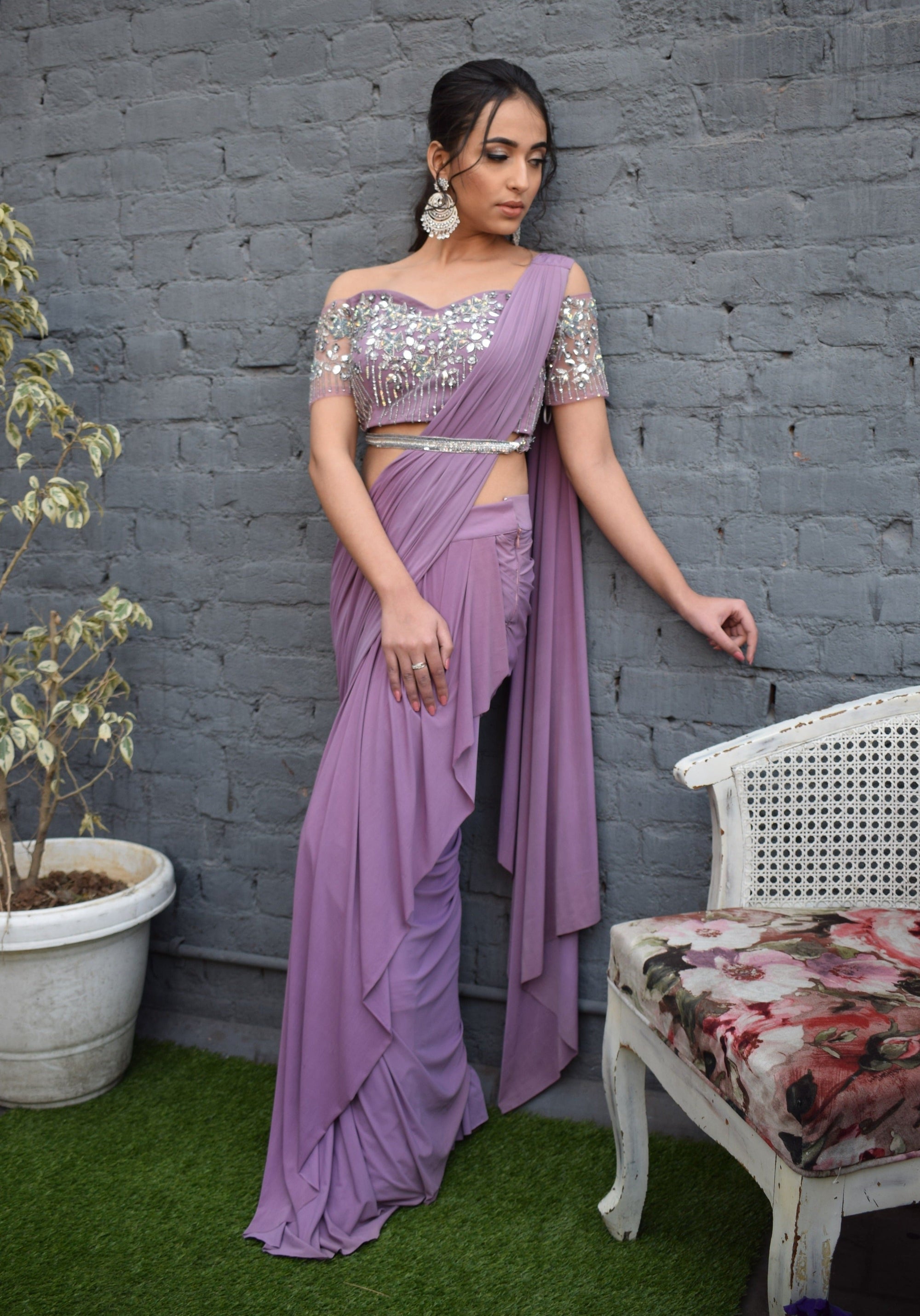 Dream Lilac Drape Saree