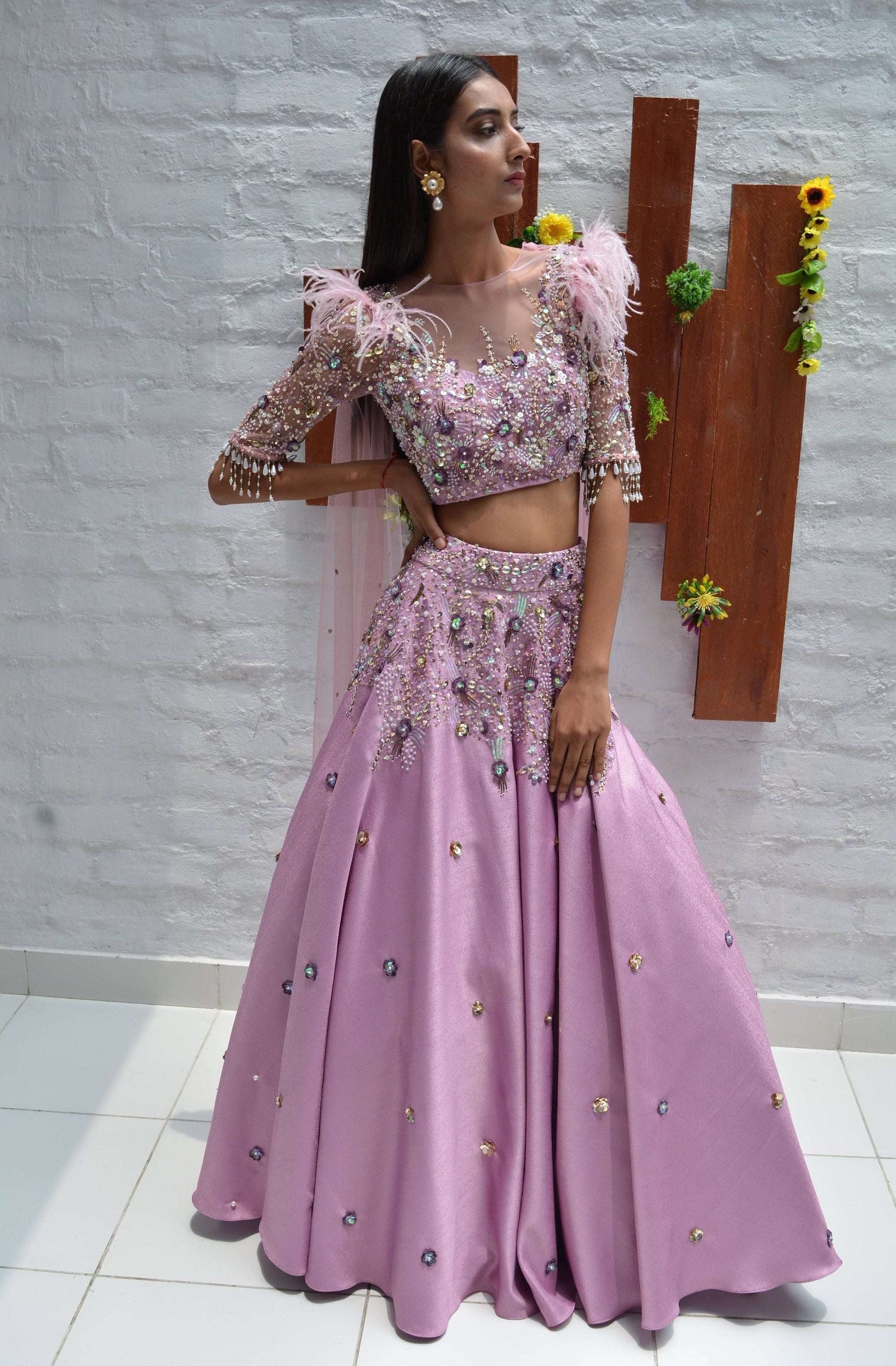 Dream Lilac Lehenga Set - indian lehenga