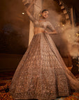 Dust Peach Organza Lehenga