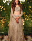 Elan Ash Grey Bridal Lehenga
