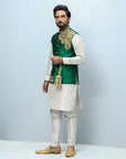 Embroidered Mehndi Waistcoat