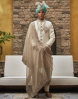 Embroidered Sherwani with Collar and Sleeve Handwork
