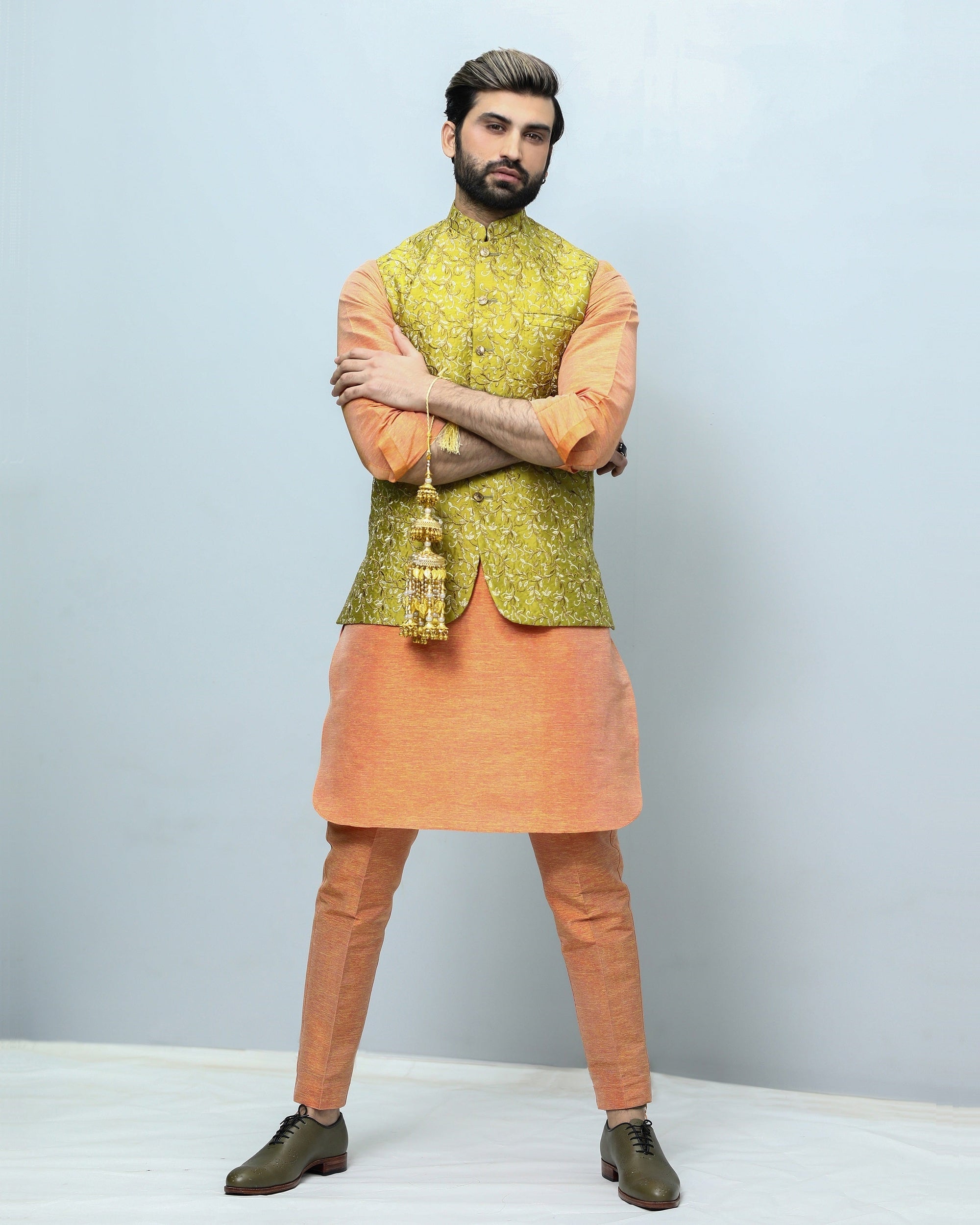 Embroidered Waistcoat with Gold and Copper Tilla