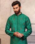 Emerald Green Kurta with White Pajama