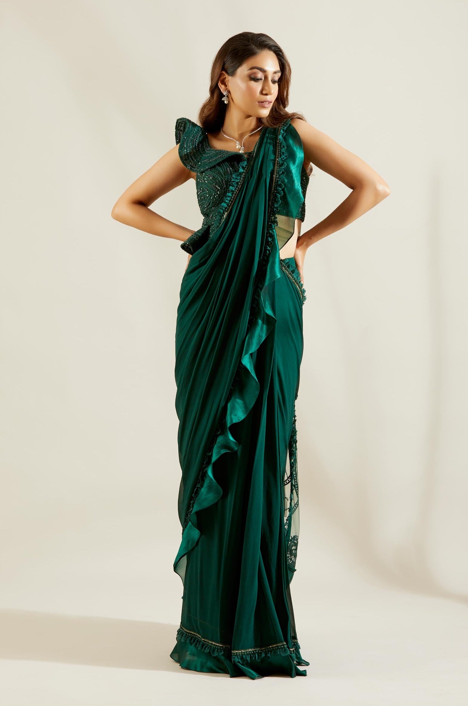 Emerald Green Saree