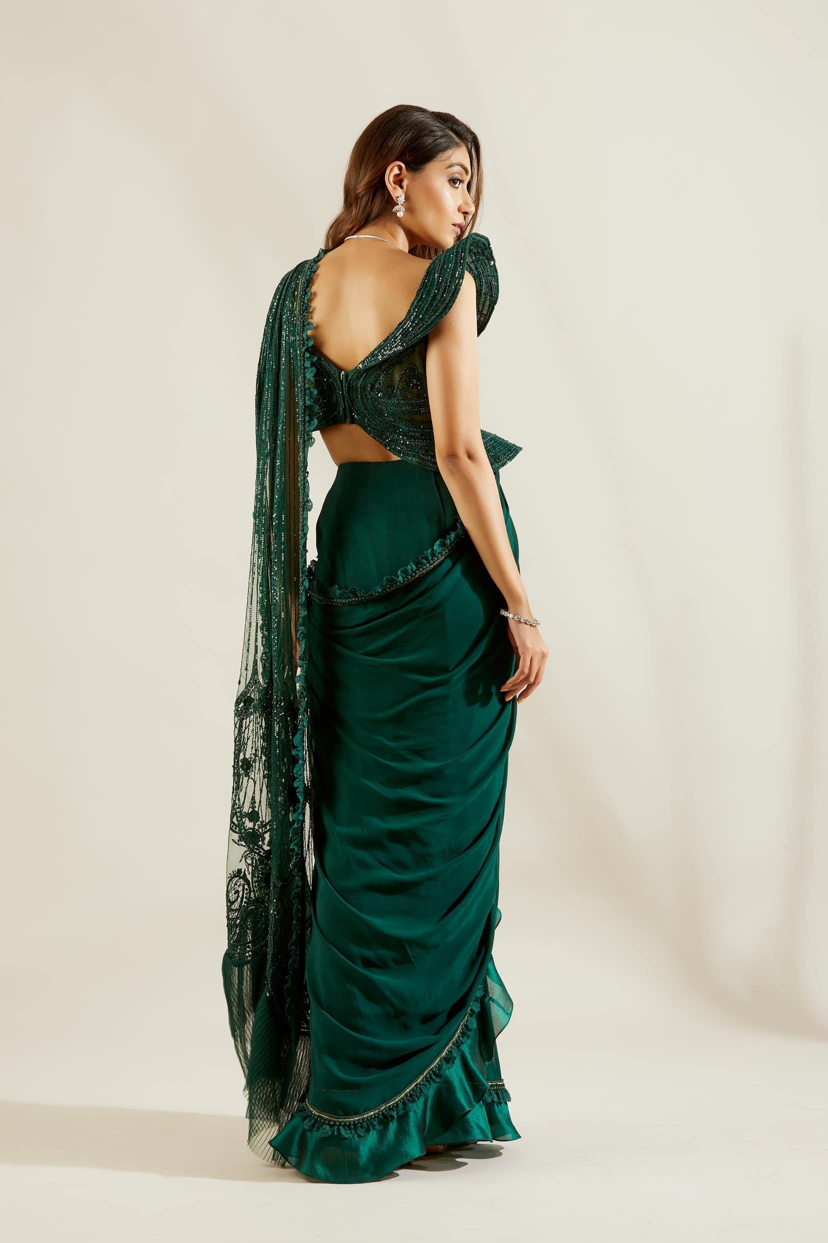 Emerald Green Saree