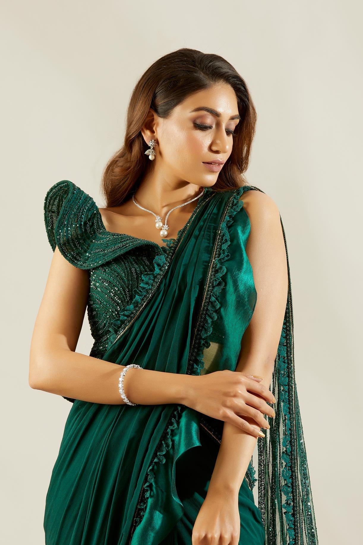 Emerald Green Saree