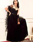 EVAA Black Corset and Gathered Lehenga