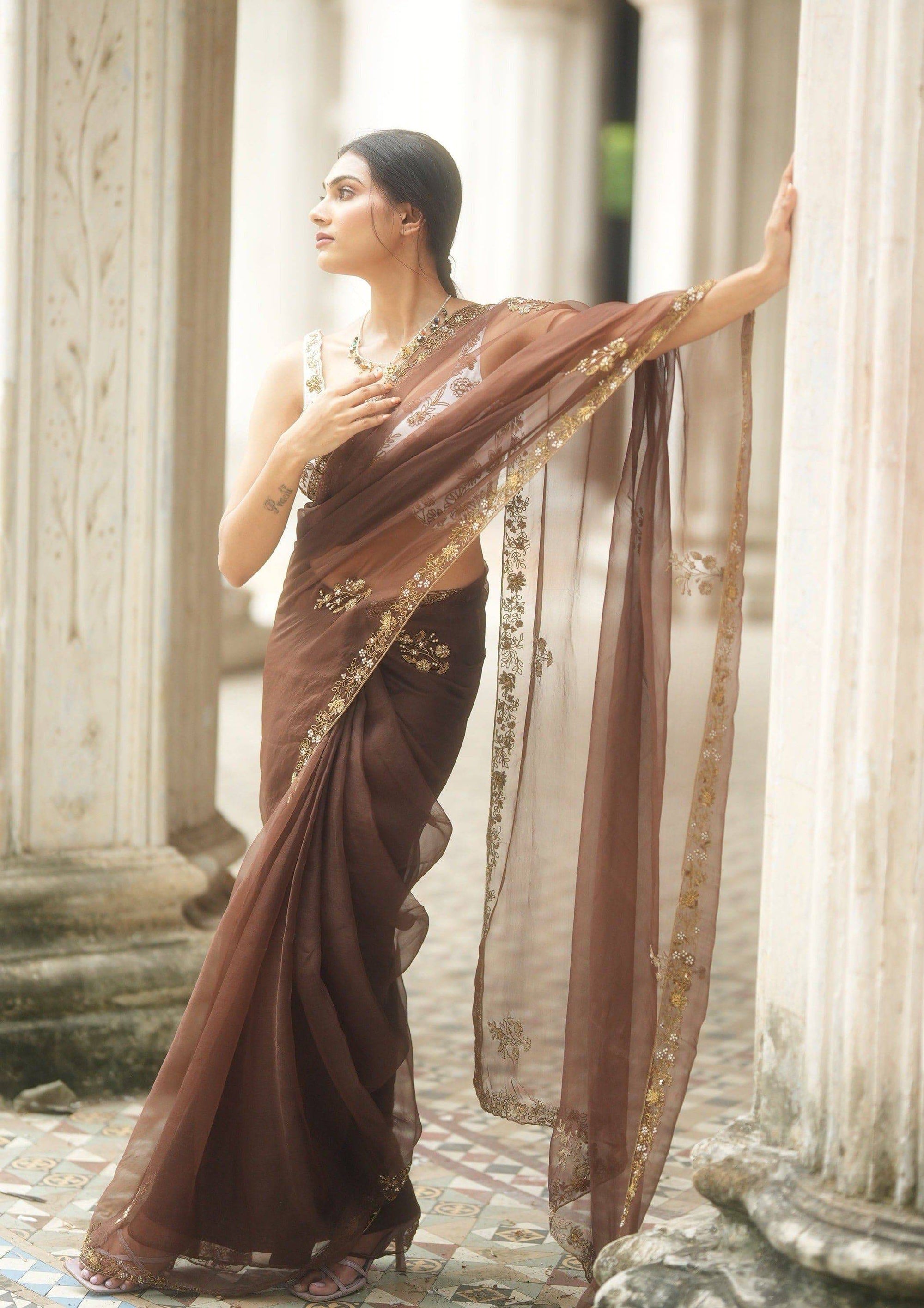 Expresso Organza Saree Set - indian sari dress