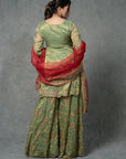 Fern Green and Imperial Red Sharara Set