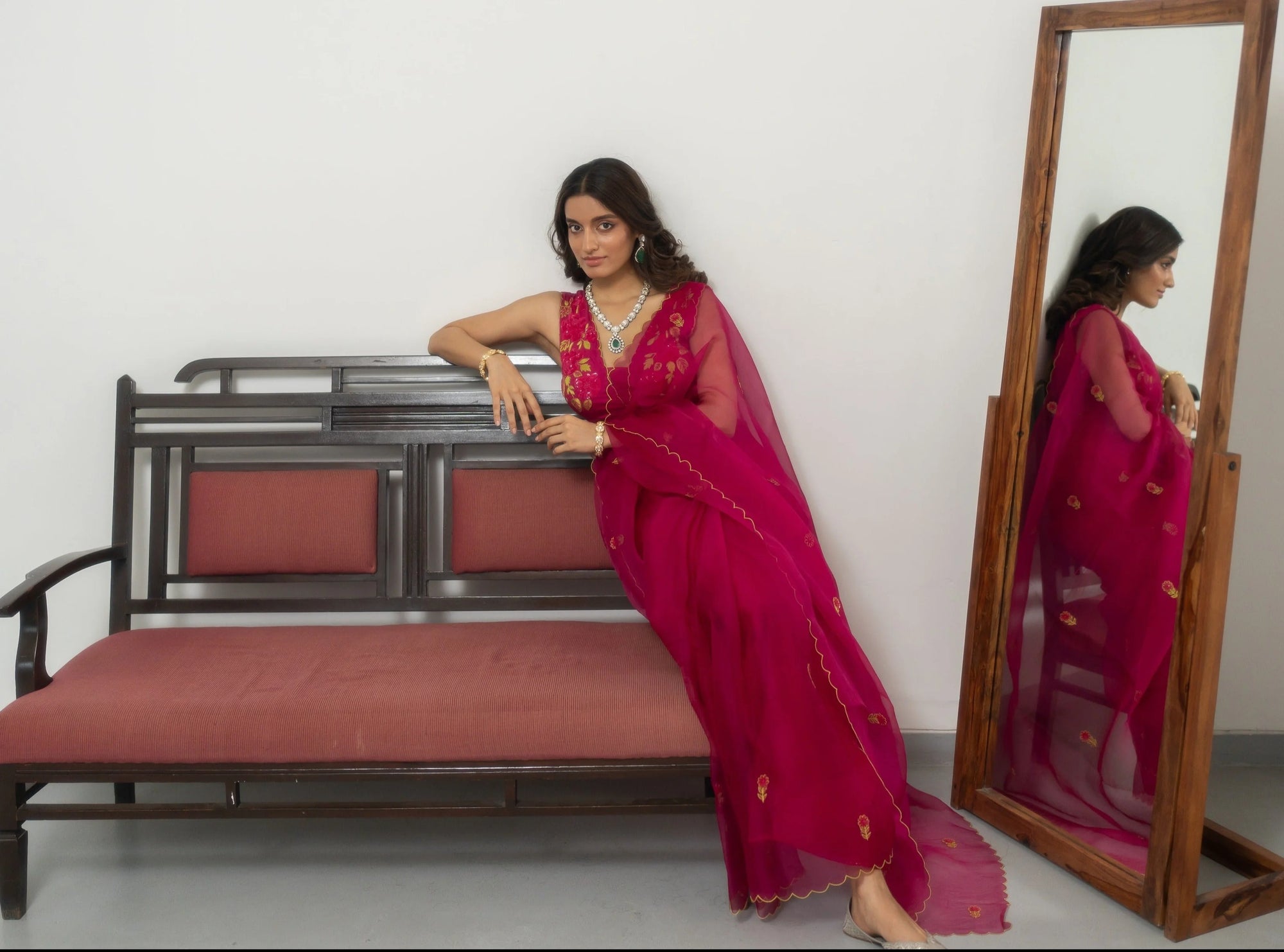 Roopa Rani Saree Set - hot pink saree Sydney