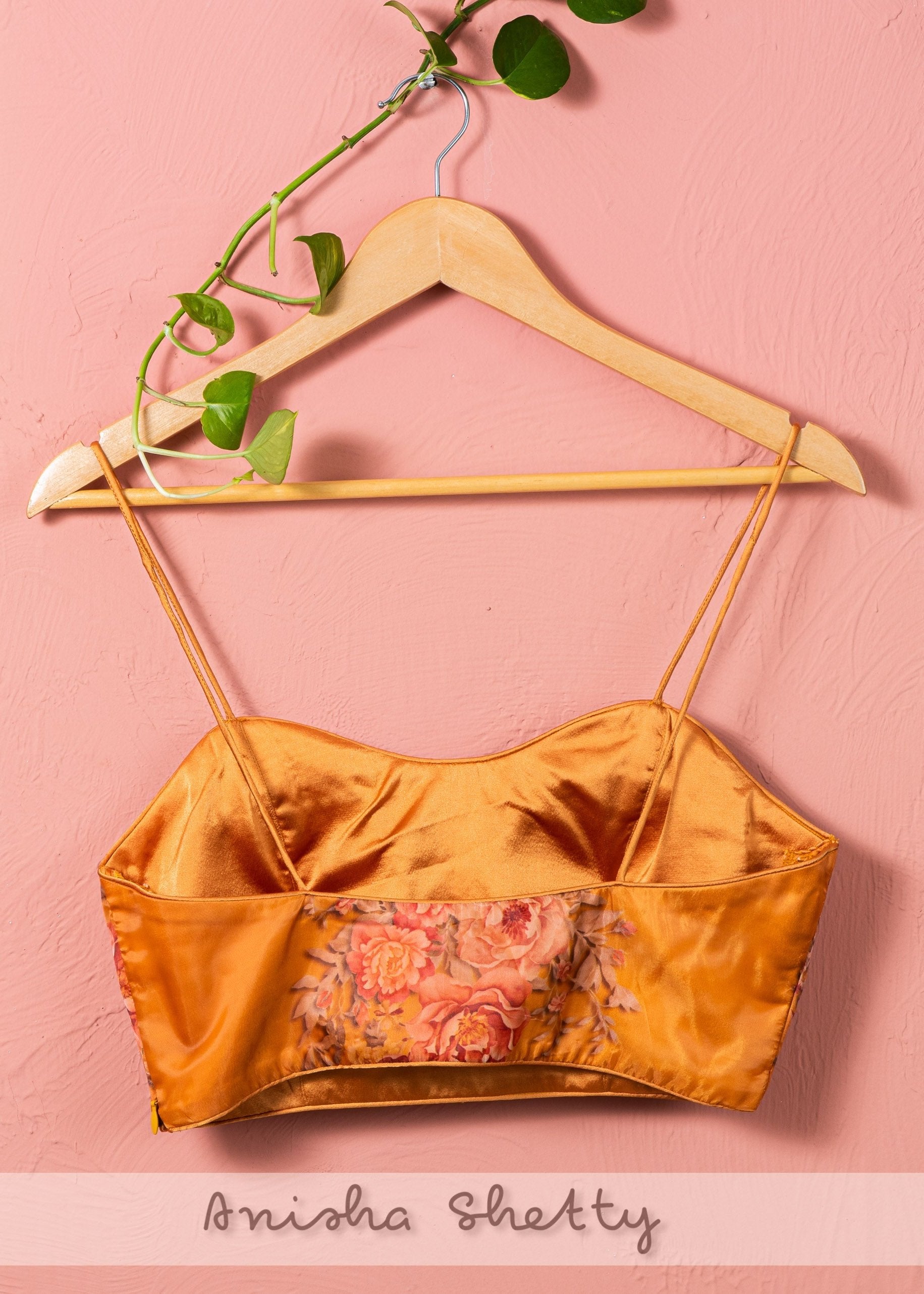 Fire Yellow Abla Lehenga Set with Floral Blouse