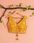 Fire Yellow Abla Lehenga Set with Mirror Blouse