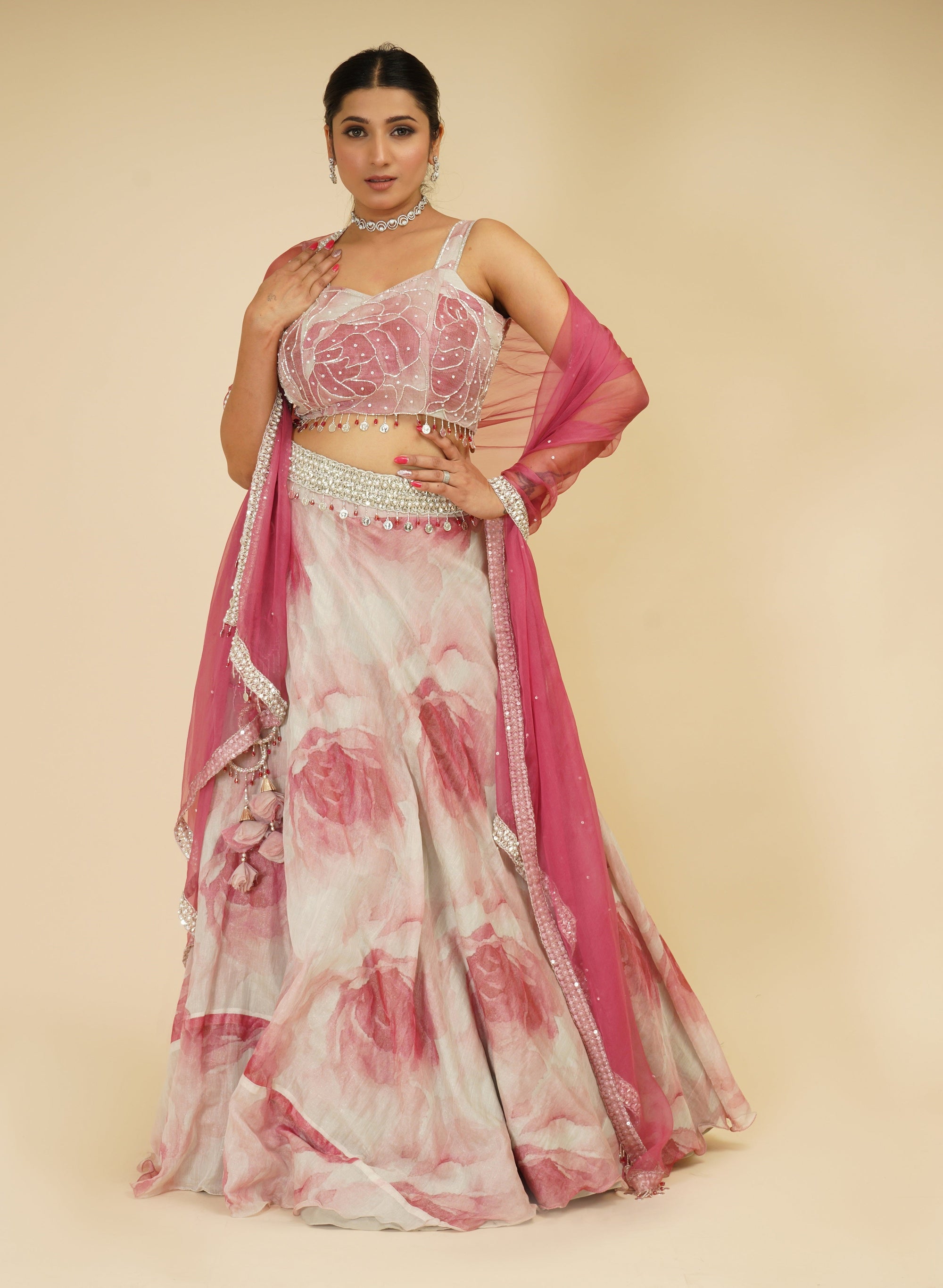 Flamingo Pink Lehenga Set
