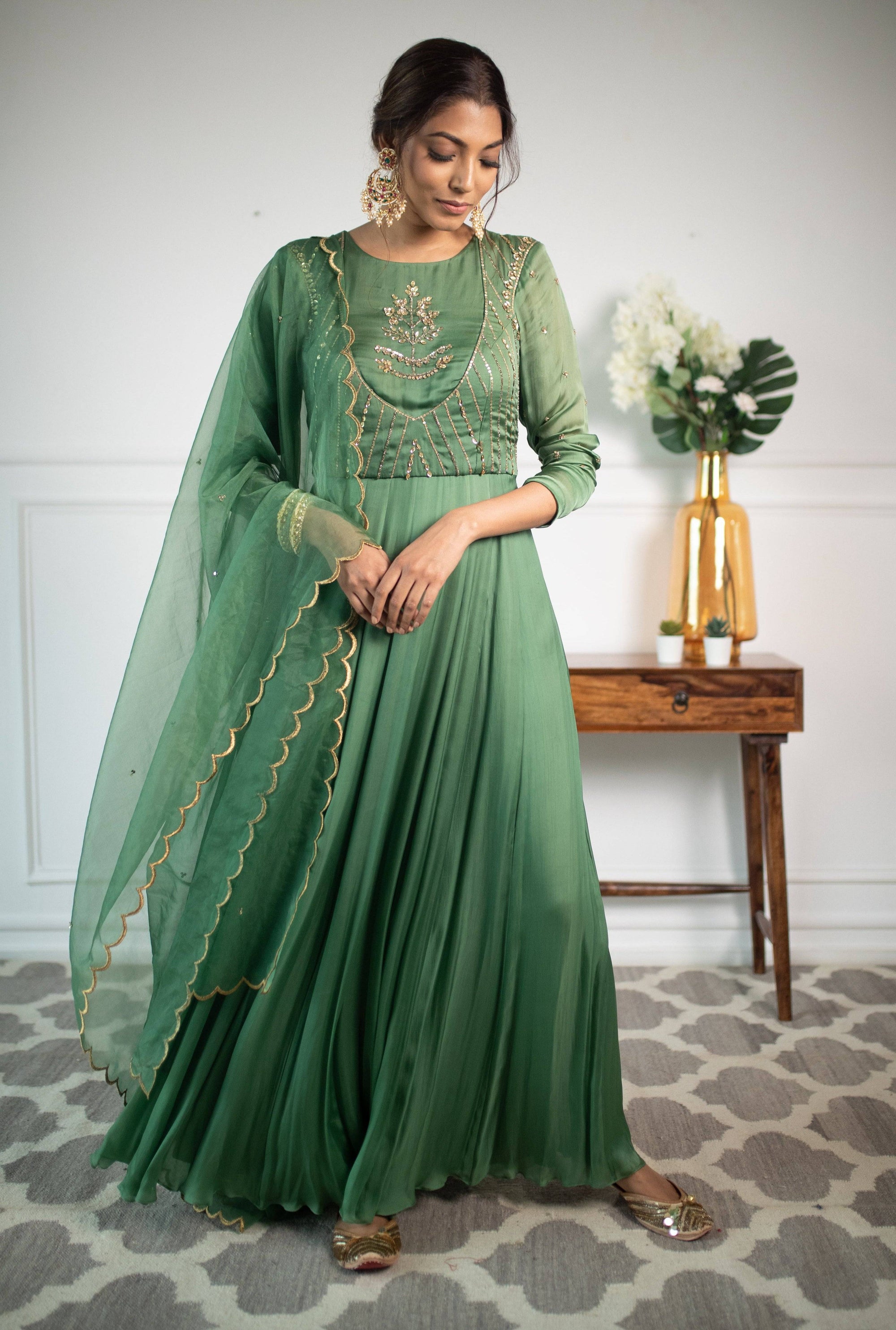 Fresh Green Anarkali Suit - green anarkali