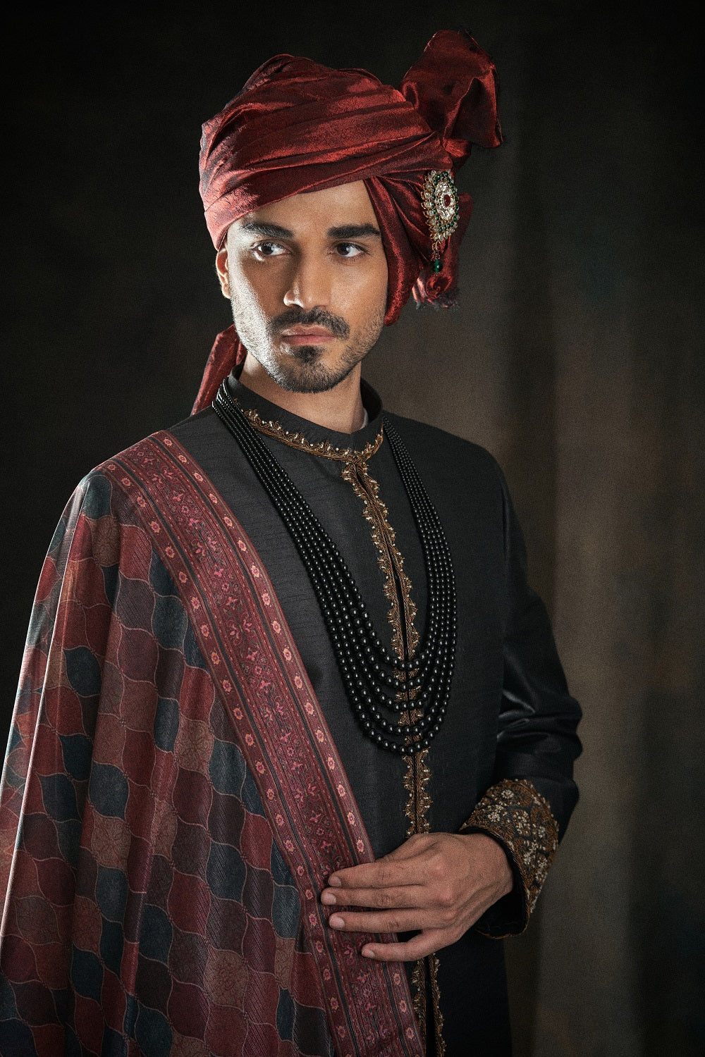 Front and Bottom Hand Work Sherwani