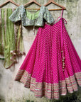 Fuchsia and Olive Lehenga Set