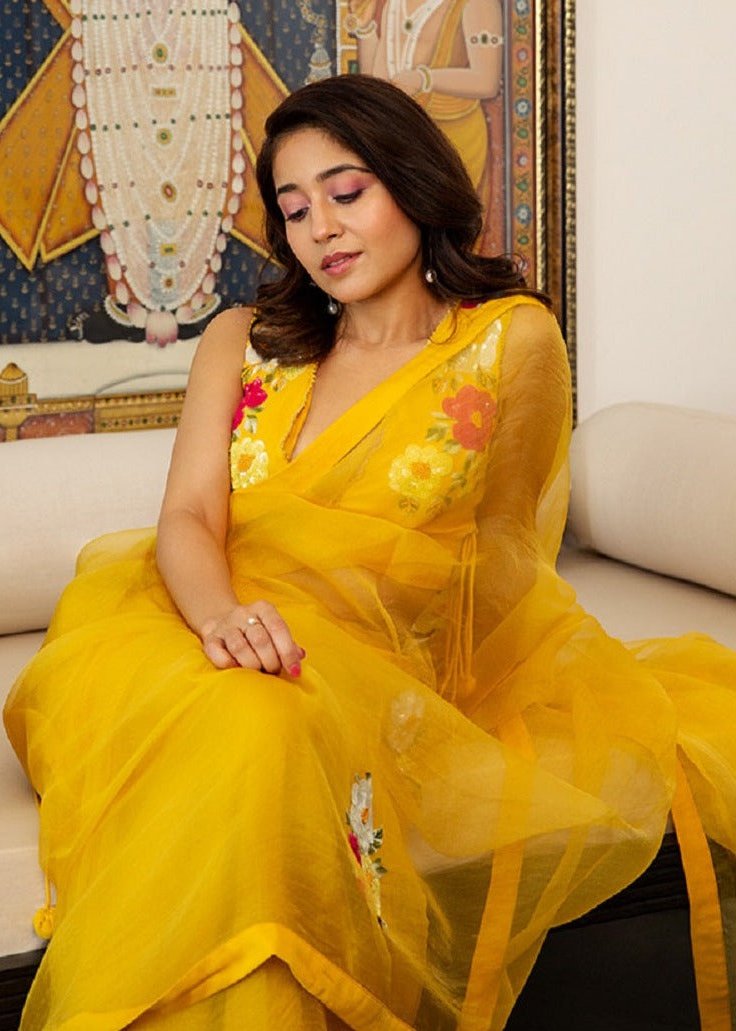 Genda Silk Organza Saree