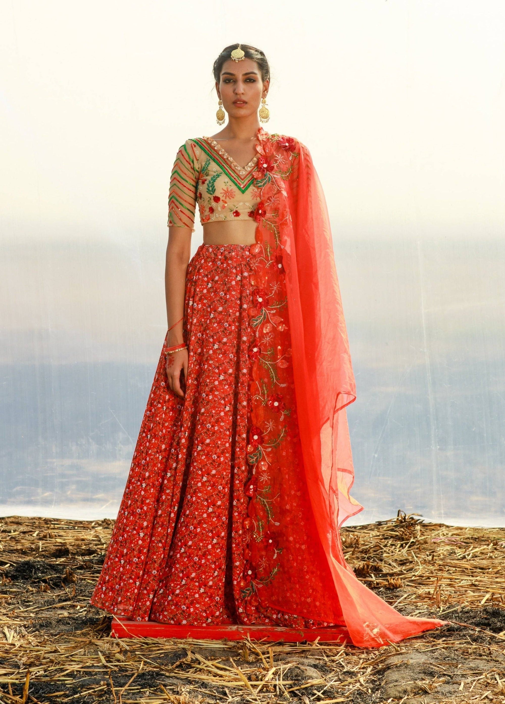 Georgette Bias Lehenga Set
