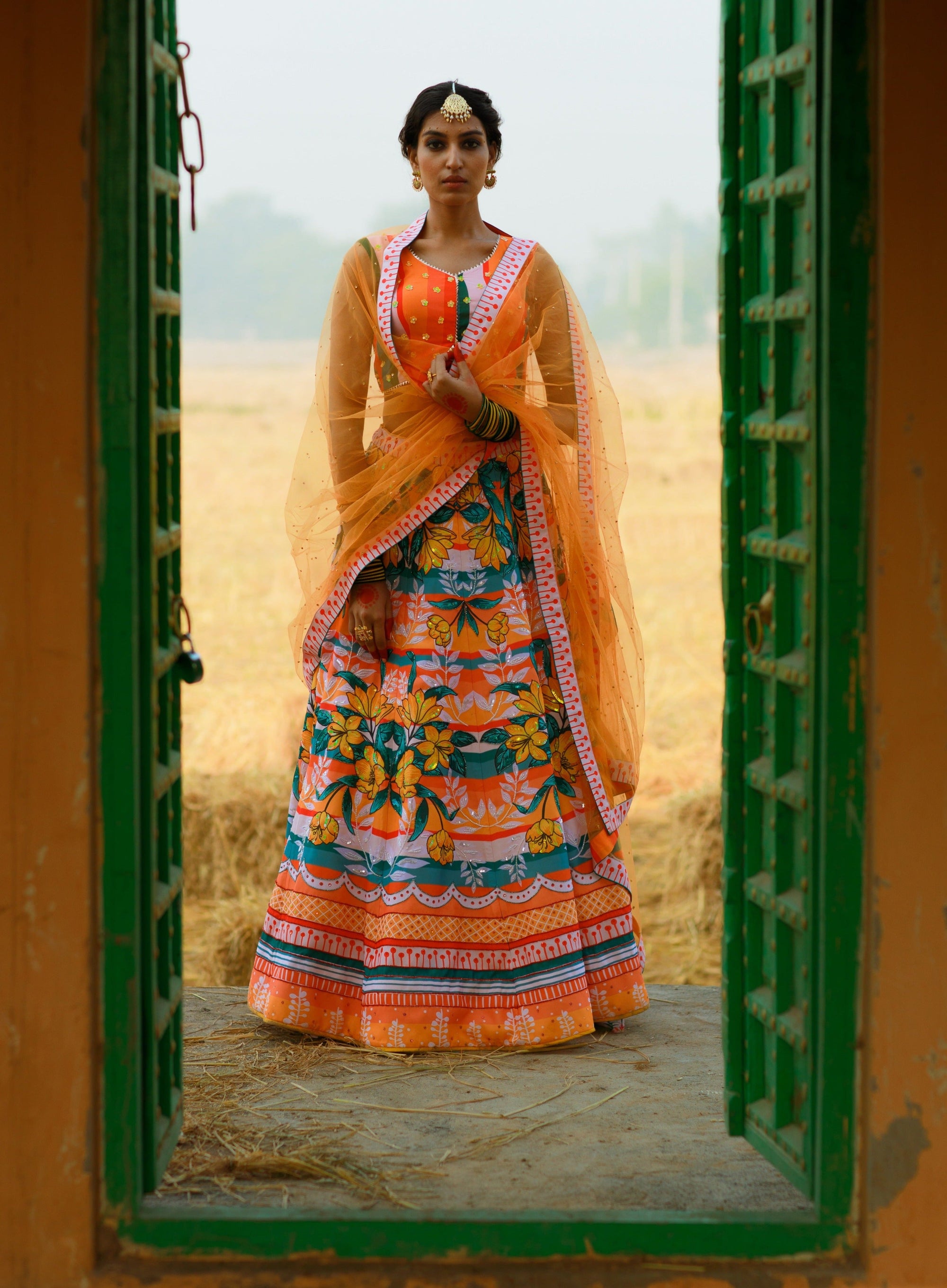 Georgette Featuring Paneled Lehenga Set