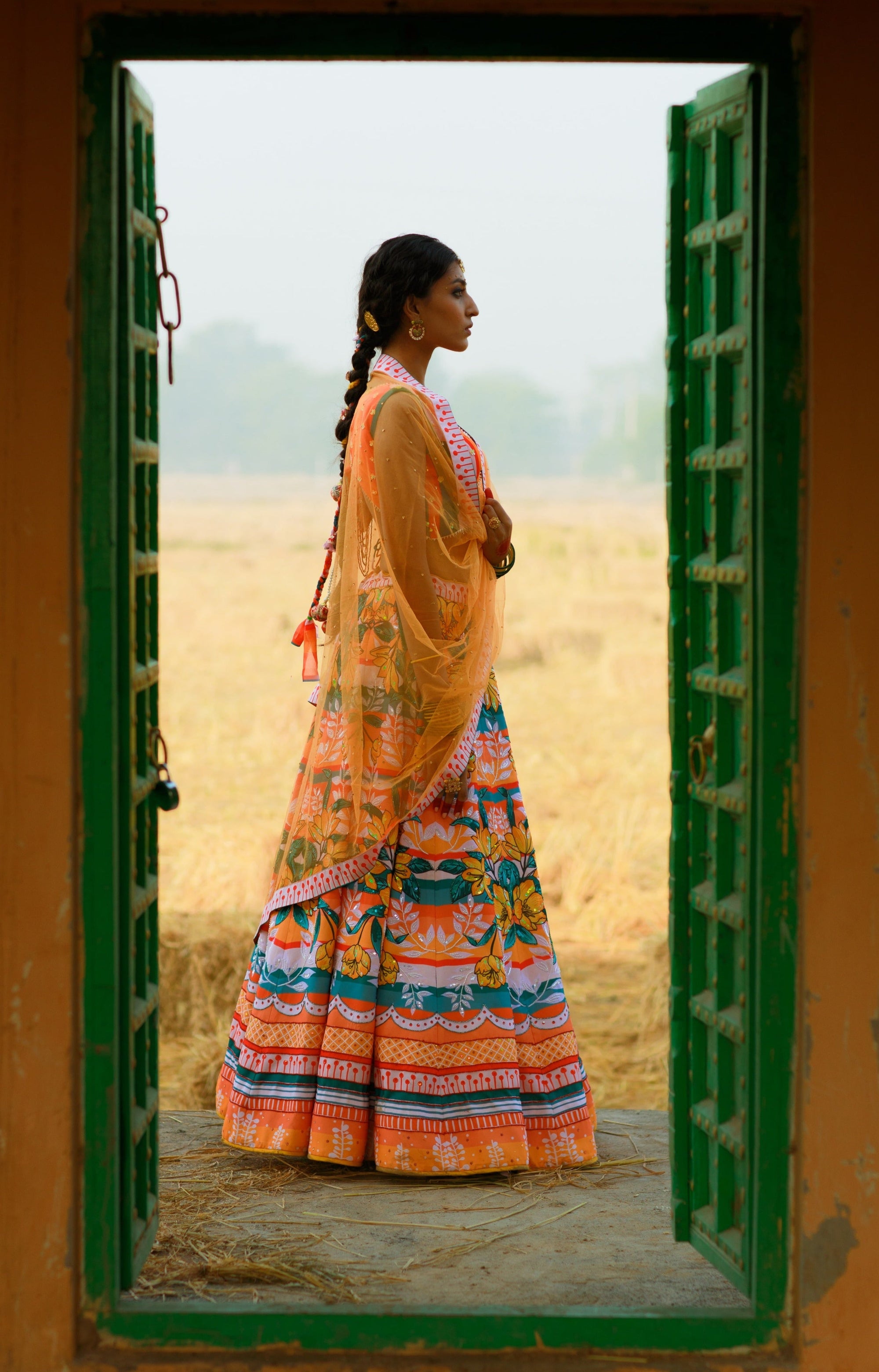 Georgette Featuring Paneled Lehenga Set