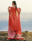 Georgette Printed Draped Dhoti Set - georgette dress