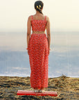 Georgette Printed Draped Dhoti Set - georgette dress