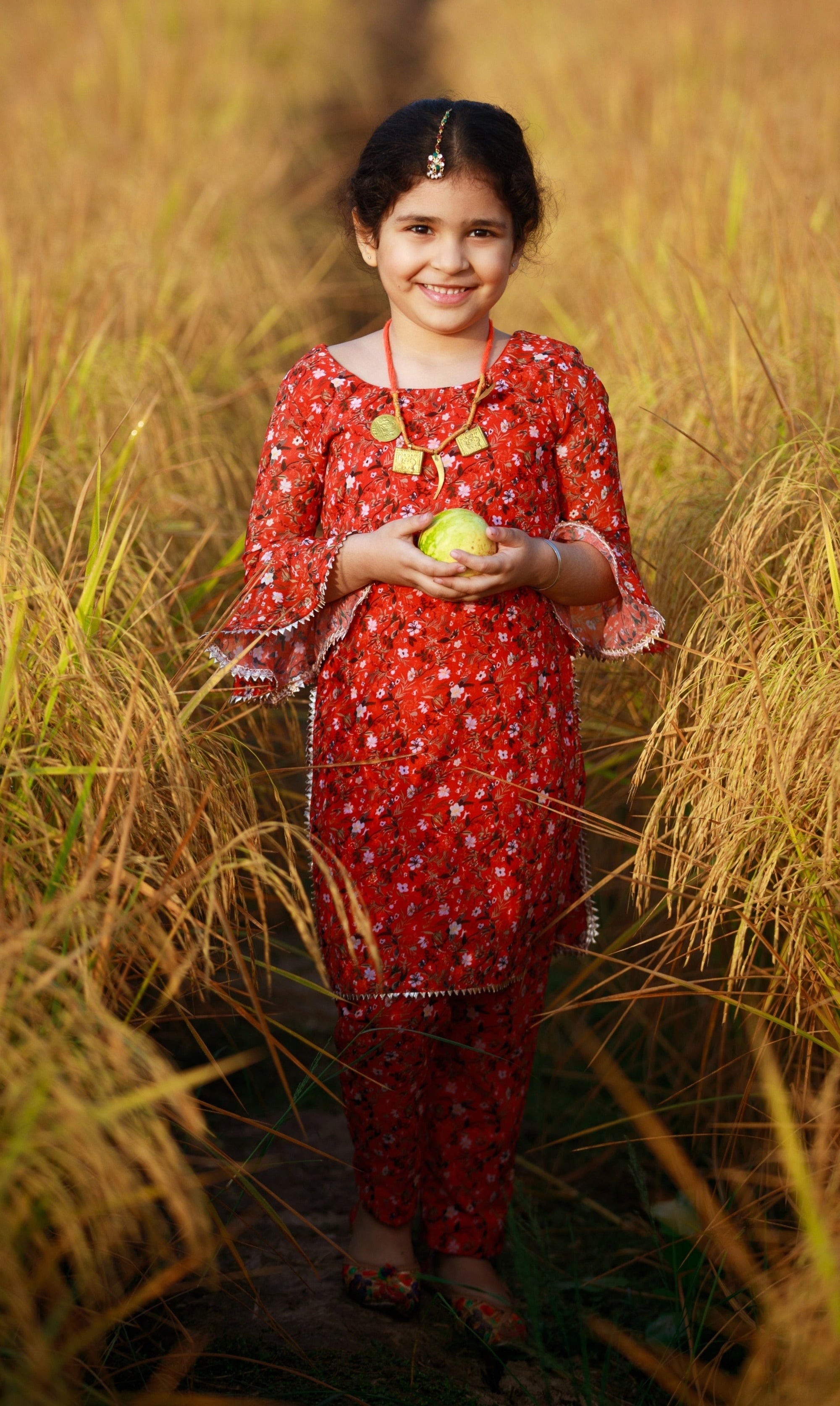 Georgette Printed Kids Pant Suit Set - kids dress