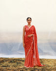 Georgette Printed Saree Set - georgette saree New Zealand
