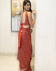 Georgette Printed Saree Set - georgette saree New Zealand